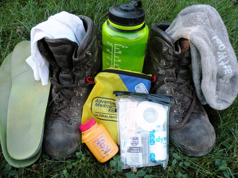 Essentials for keeping your feet comfortable on the trail include footbeds, extra socks and foot powder.