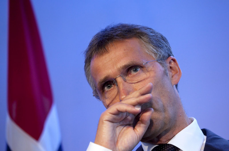 Norway’s Prime Minister Jens Stoltenberg attends a news conference in Oslo on Wednesday. He said the response to violence is “more democracy, more openness.”