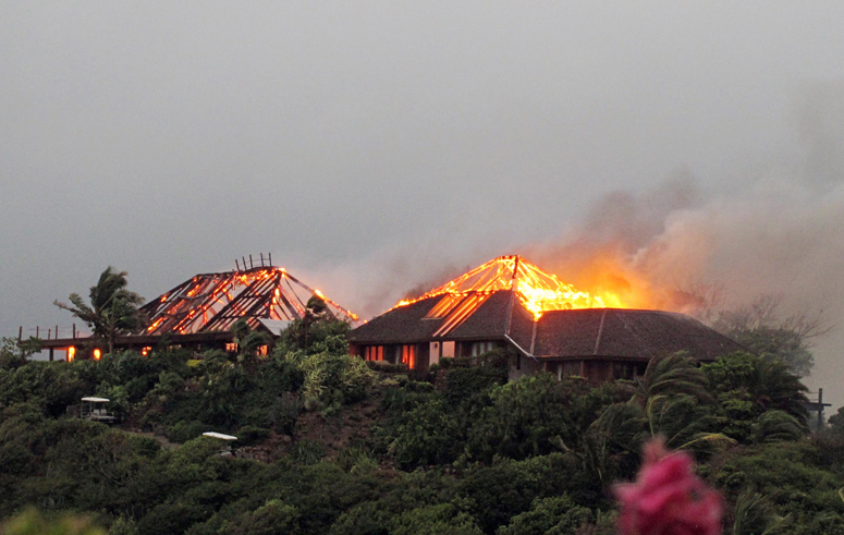Fire rips through the luxury home of British entrepreneur Sir Richard Branson on Necker Island in the Caribbean.