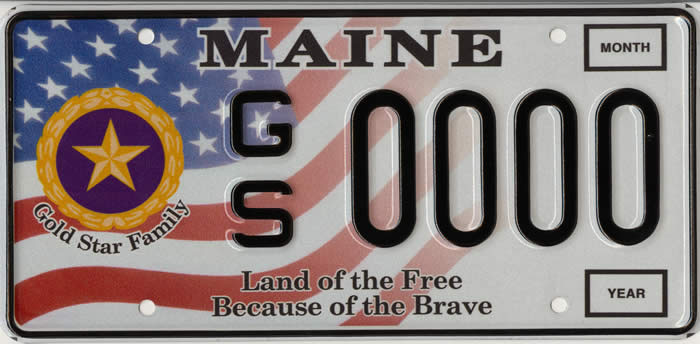 Sample Gold Star license plate