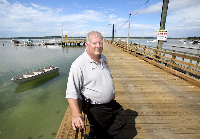 Dave Corbeau, Scarborough's harbormaster and marine resources officer, stands on the new pier at Pine Point. Completed this spring and opening last month, the $800,000 improvement was paid for with a combination of grants and town funds.