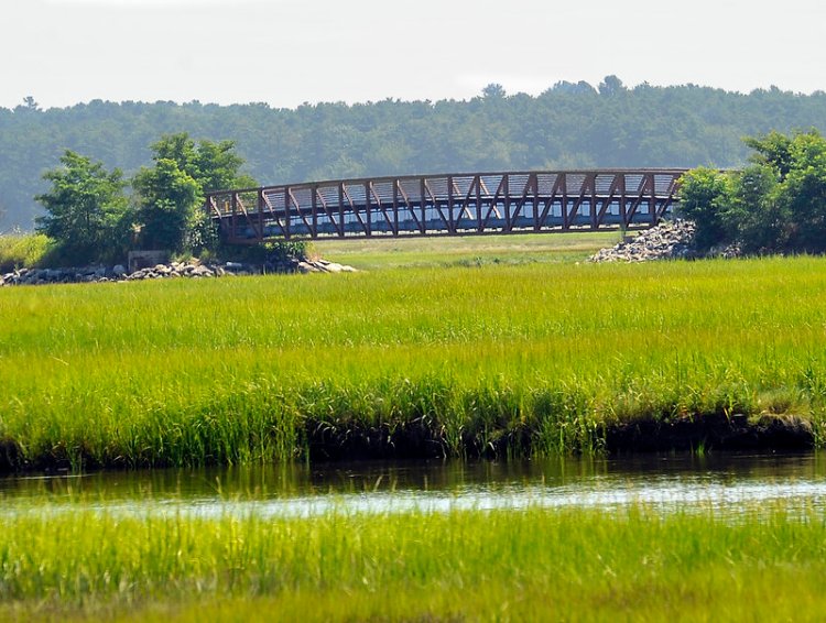 This bridge, seen in 2011, takes the Eastern Trail over the Scarborough Marsh, but a 1.6-mile gap remains. The "Close the Gap" campaign has raised $3.27 million of $3.8 million it needs. 