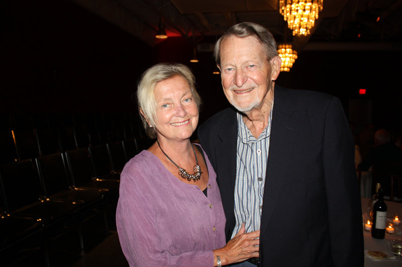 Former Maine State Ballet instructor Beverly Lowe and her husband, Ralph Lowe, attend the party Thursday.