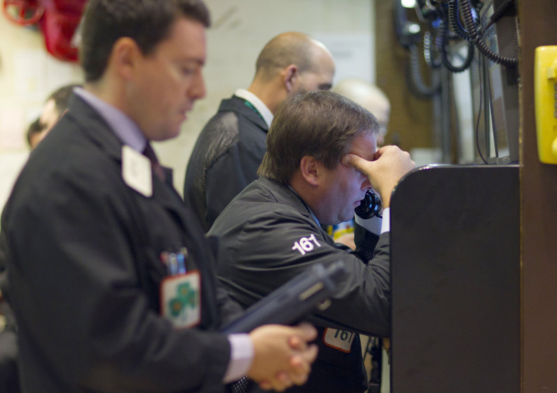Traders working on the floor of the New York Stock Exchange Thursday had reason for concern, as the Dow Jones average lost 513 points by the end of the day.