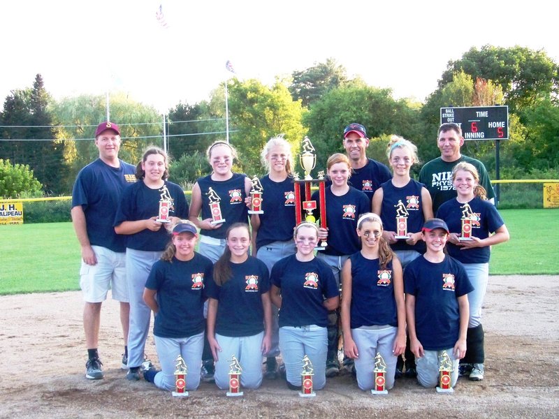 The Saco Slammers won the Beast of the Northeast 12U softball tournament in Westbrook, defeating Portland United 5-0 in the championship game on Friday. Team members, from left to right: Front – Samantha Dow, Mary Farnkoff, Shelby Ross, Madi Dube and Isabella Robinson; Back – Manager Steve Howe, Sarah Guimond, Maizie Lee, Ashley Howe, Kaylee Burns, Coach Scott Dube, Caitlin Kane, Coach Kevin Robinson and Lindsay Luopa.