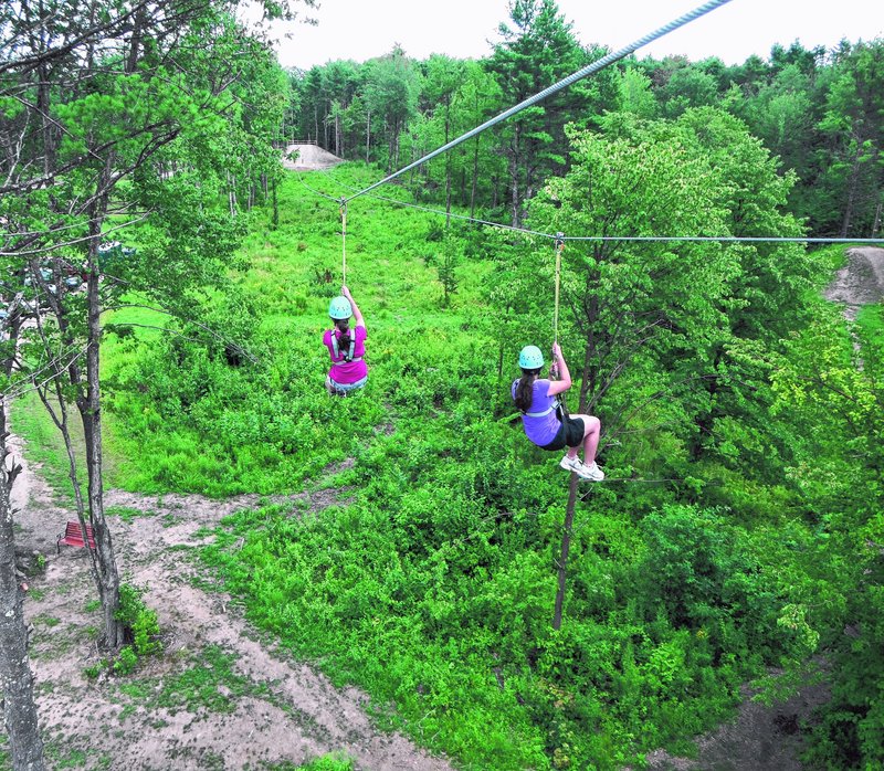 The zipline was a favorite activity at Monkey Trunks for the Almeida girls. The hardest part is taking the first step off the high platform.
