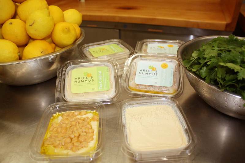 The hummus comes in three varieties, two of which are shown here: The Original and The Original with Extra Goodness on Top.