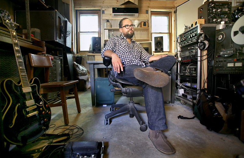 Ron Harrity runs Peapod Recordings out of his Forest City Studio, located in his garage in South Portland.