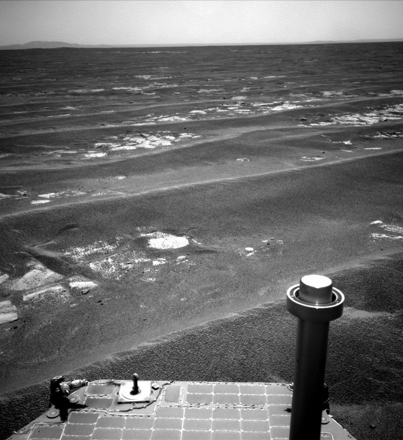 This photo released July 19 by NASA shows its Mars rover Opportunity. A year after the death of the Mars rover Spirit, Opportunity is poised to reach the rim of a vast crater to begin a fresh round of exploration.The Associated Press