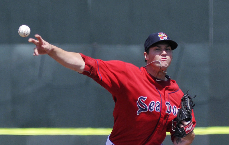 Chris Balcom-Miller, the Sea Dogs' starter, showed his potential, allowing five hits, three on grounders, and striking out eight in five innings, but also was hurt by command.