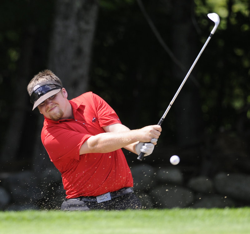 Ryan Gay chips out of a trap Thursday during the final round of the MSGA Match Play Invitational. Gay beat Ricky Jones 4-and-3 in the morning's semifinal round.