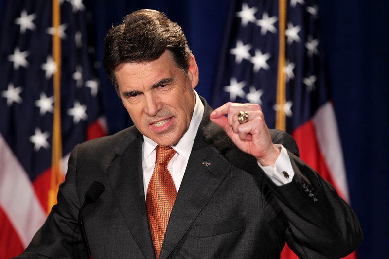 Texas Gov. Rick Perry announces his candidacy for the Republican presidential nomination on Saturday in South Carolina.