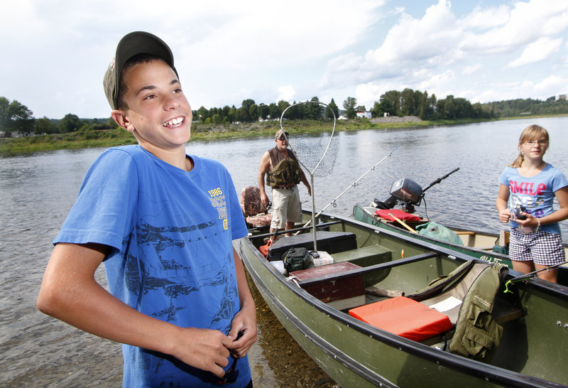 Joey Guimond, 13, of Fort Kent caught the biggest muskie among the youth fishermen at the derby. He caught the 15.1-pound fish while fishing in the St. John River with his father, Tim.