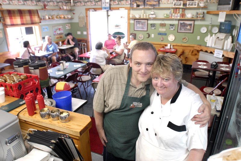Dean and Laura Franks in their former restaurant, Laura's Kitchen, in Wells.