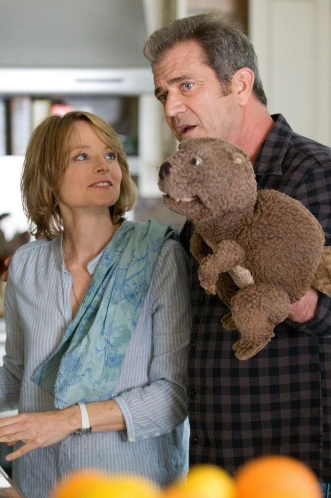 Jodie Foster and Mel Gibson in "The Beaver," in which Gibson's character suffers a breakdown and communicates exclusively through a puppet.