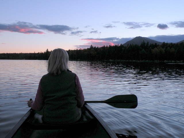 An evening paddle on Katahdin Lake.