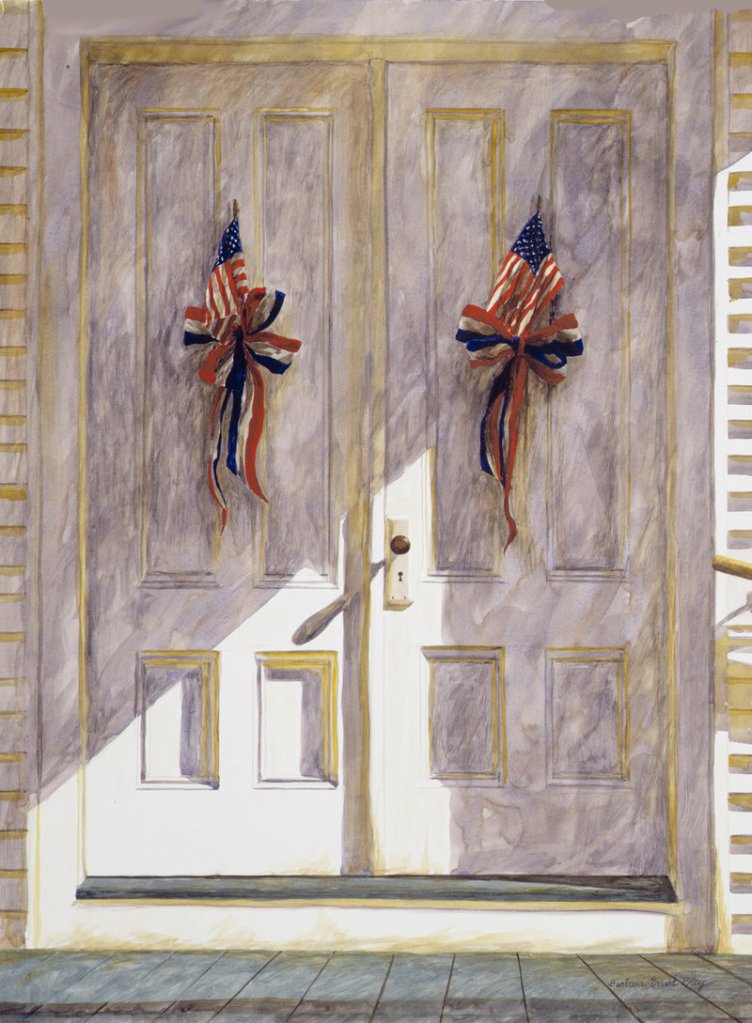 “God and Country,” from Barbara Ernst Prey’s flag series, begun soon after the Sept. 11 terrorist attacks.