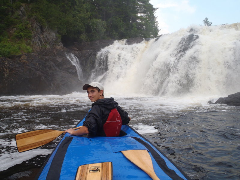 Jeremy Collett smiles as he and his father approach Grand Falls. “We paddled right under the falls,” Russ Collett said. “It was spectacular.”