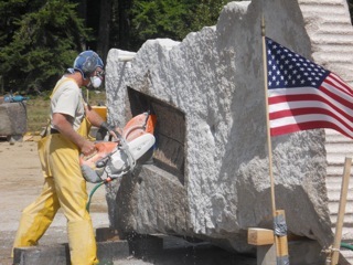 Six sculptors are hard at work on the Schoodic Peninsula.