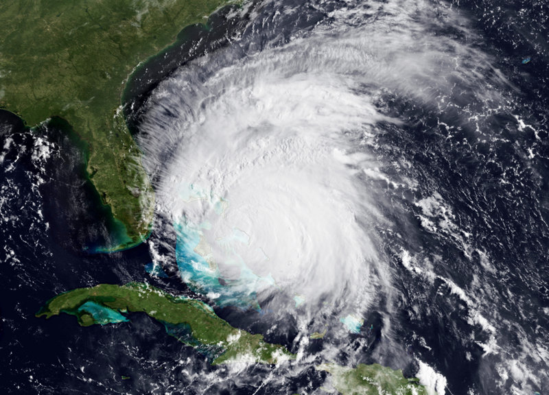 A satellite image shows Hurricane Irene approaching the Bahamas on Thursday as a Category 3 storm with maximum sustained winds of 115 mph. Forecasters say Irene had slowed but is expected to rev up again when it takes aim at the East Coast.