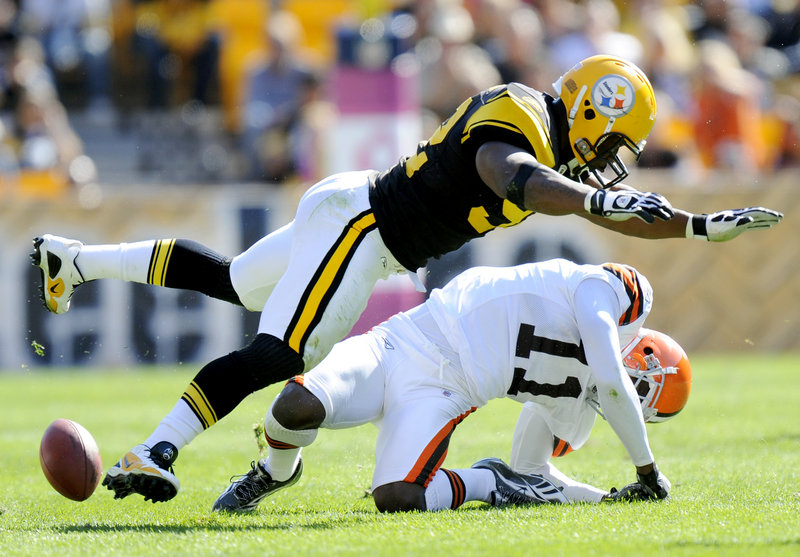James Harrison knows all about the NFL’s new emphasis on fines for big hits. Harrison was fined $75,000 for this hit on Cleveland receiver Mohamed Massaquoi in October of last year as Massaquoi was knocked out of the game.