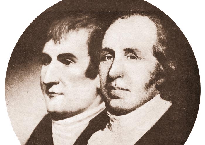 Portrait of explorers Meriwether Lewis, left, and William Clark. Back in 1806, the explorers stole a canoe from native Americans living on the Pacific Coast.