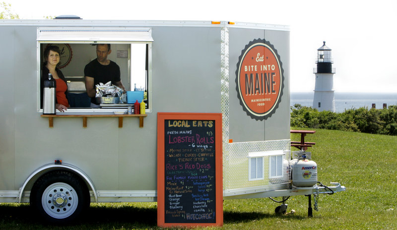 Sarah Sutton and her husband, Karl, now operate a food trailer, called Bite Into Maine, at Fort Williams Park in Cape Elizabeth. They initially sought a permit to do business in Portland but the city denied their request.