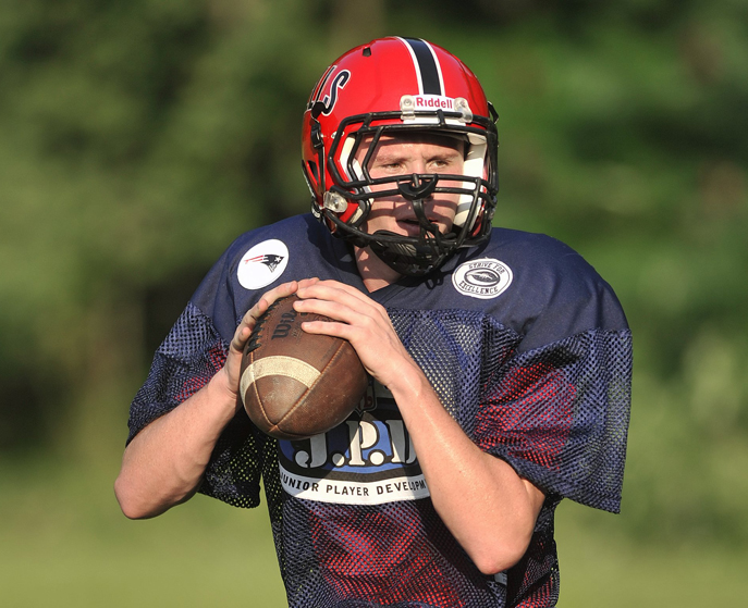 Wells senior quarterback/defensive back Paul McDonough at practice. In McDonough, Wells has one of the best playmakers in the state. Wells plays Cape Elizabeth tonight in Western Class B.