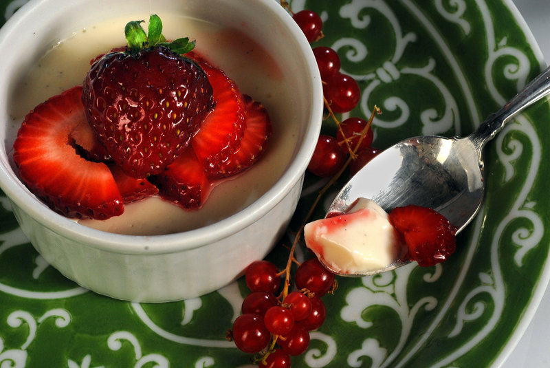 Berries can dress up a cool and creamy panna cotta. “The beautiful thing is it’s a tasty, creamy base that can be built around anything,” says California chef Michael Zeiter.