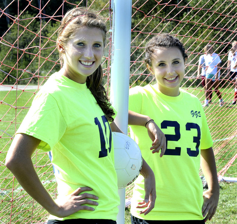 Audrey Parolin, left, and Sammi Toorish combined for 23 goals and 15 assists last season as Greely reached the Western Class A semifinals.