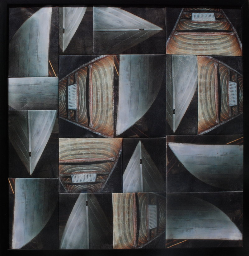 With “Still Floats,” mixed media and textile, Berri Kramer takes viewers inside and outside the hull.