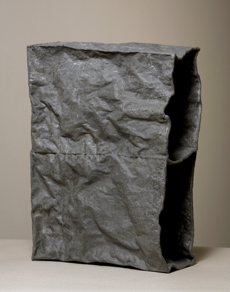 James Marshall’s “Stack,” PVA, plaster and graphite on paper.