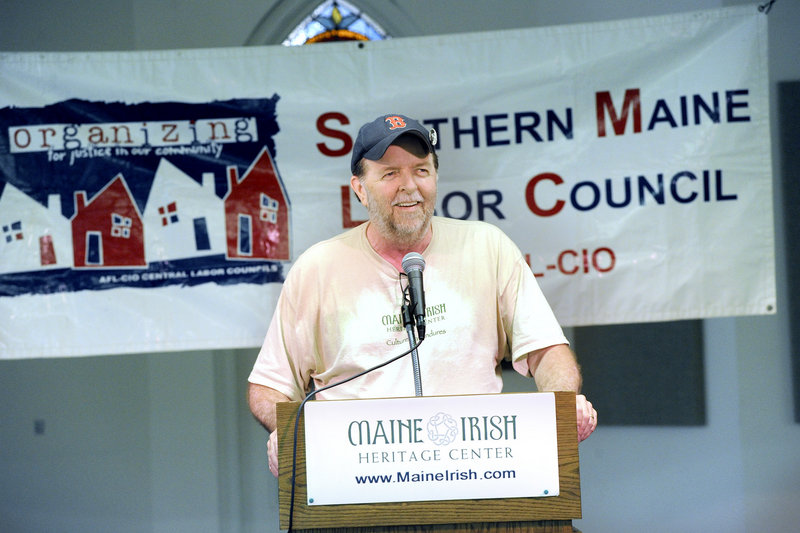 Vinney O’Malley of the International Longshoremen’s Association Local 861 was a speaker at the Labor’s Day Breakfast at the Maine Irish Heritage Center in Portland.