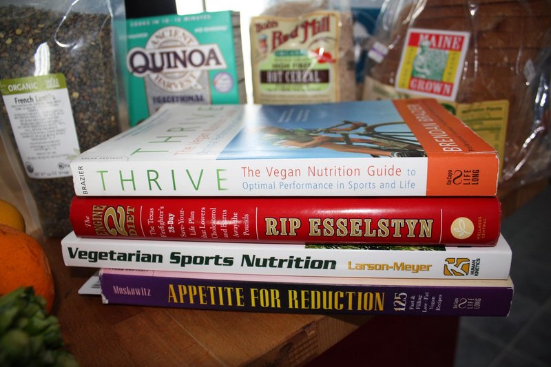 Among the books Bell, a vegan, has turned to as she trains are Thrive: The Vegan Nutrition Guide to Optimal Performance in Sports and Life by Brendan Brazier, The Engine 2 Diet by Rip Esselstyn, Vegetarian Sports Nutrition by D. Enette Larson-Meyer and Appetite for Reduction: 125 Fast and Filling Low-Fat Vegan Recipes by Isa Chandra Moskowitz.