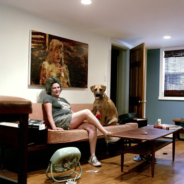 From “Are You Really My Friend: The Facebook Portrait Project” by Tanja Alexia Hollander: Angela Dufresne with Larry the dog, Brooklyn, N.Y. ...
