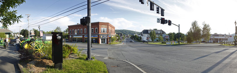 Main Street intersects with Market Street in picturesque Fort Kent near the Canadian border.