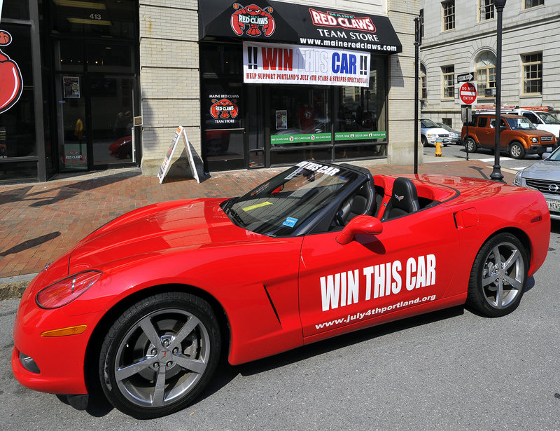 This $65,000 2010 Corvette will be given away this evening. Tickets for the drawing, which benefits 2012’s July Fourth celebration in Portland, still can be purchased at $100 each.