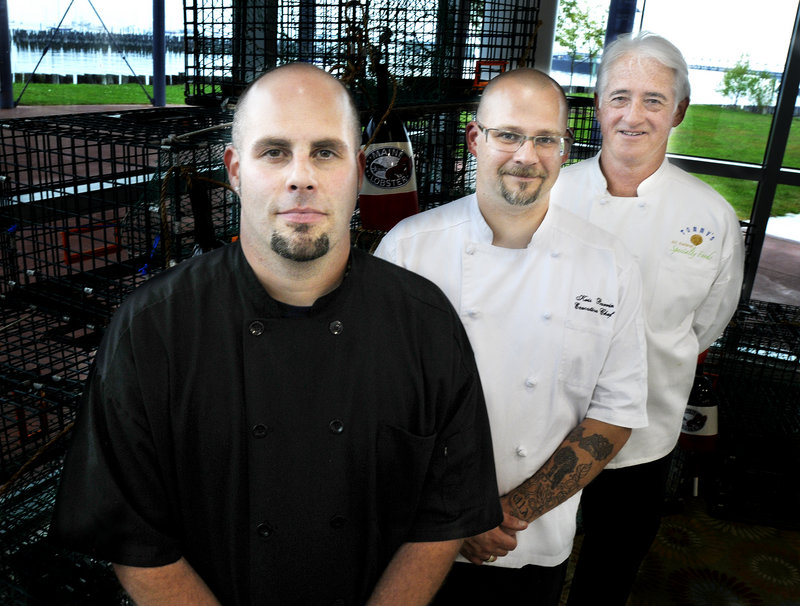 Ryan Campbell of Lake Parlin Lodge and Cabins, Kristian Burrin of The Seasons of Stonington Restaurant, and Thomas Reagan, a personal chef from Kennebunk, are Lobster Chef of the Year finalists.