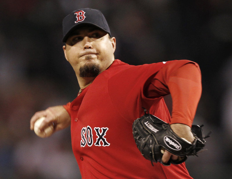 Red Sox starter Josh Beckett survived a rocky first inning to go six innings and get the win against Tampa Bay.