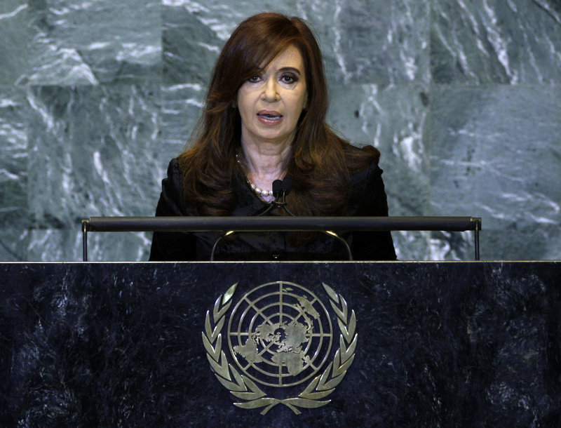 Cristina Fernandez, president of Argentina, is “very proud” of recent social protections amid a thriving economy rising by 8 percent this year.