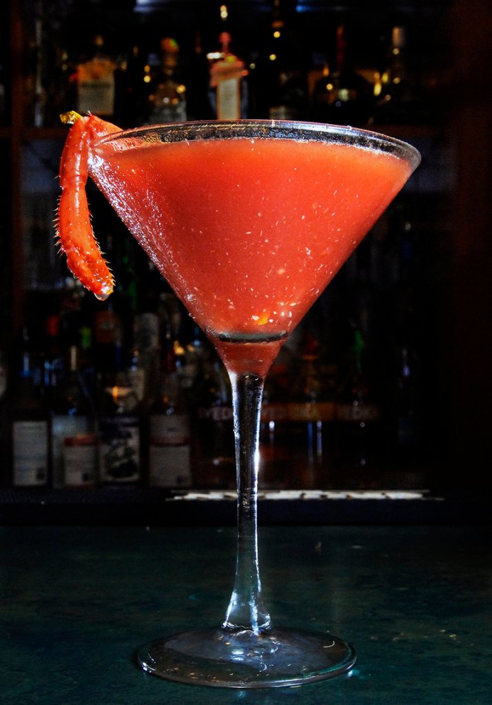 Lobster vodka is used to make a Bloody Mary.