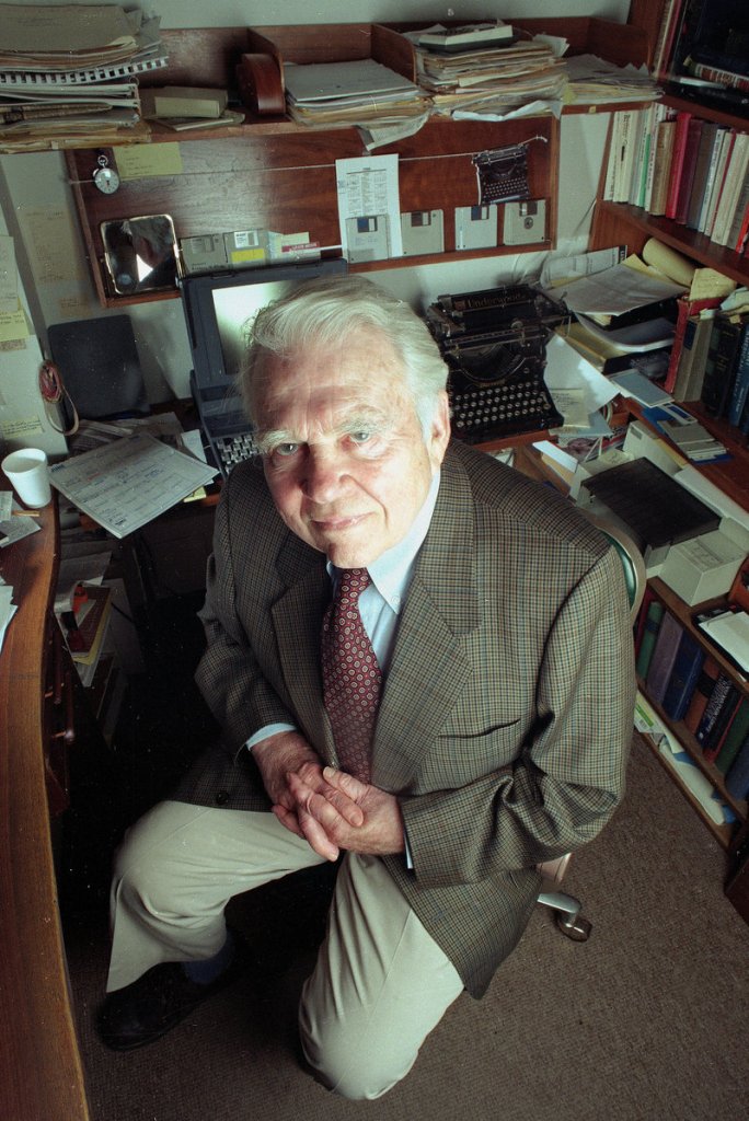 Andy Rooney of CBS’s “60 Minutes” is seen in his office in 1998. Sunday’s broadcast will be his last as a regular contributor.