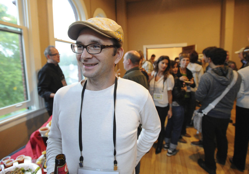 Filmmaker David Redmon attends the opening reception for the Camden Film Festival at the Camden Opera House on Thursday. His company will screen a movie titled “Downeast.”