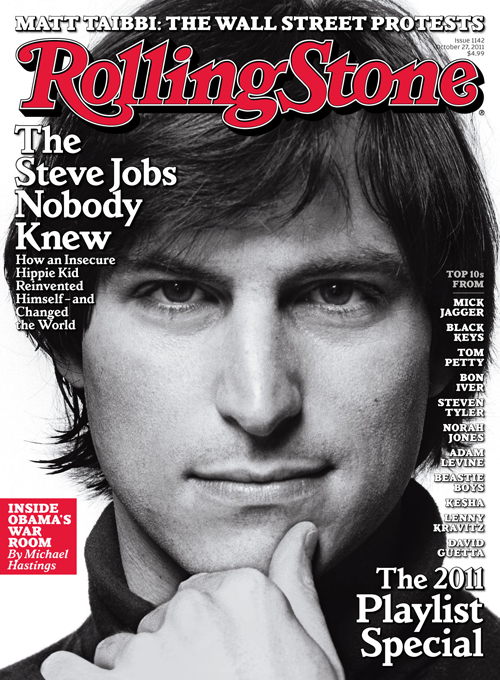 The cover of Rolling Stone featuring the late Steve Jobs, due to be released Friday.