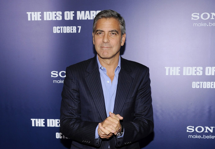 George Clooney attends the premiere of “Ides of March” in New York.