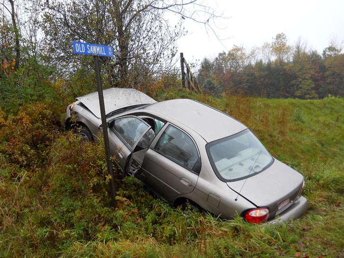Christine I. Byrd was injured when she lost control of her car, hit a series of mailboxes and ended up on an embankment.
