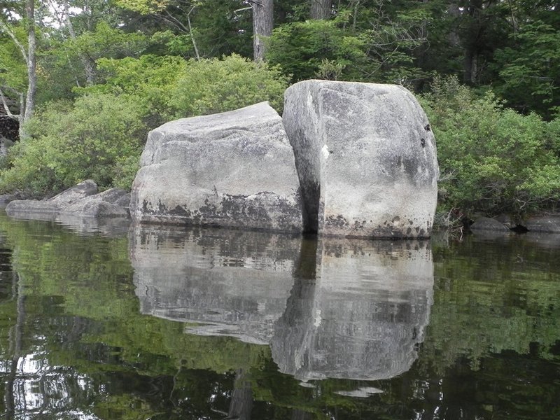 Large boulders left by long-ago glaciers line the shore and the bottom of Keoka Lake in Waterford. There’s also plenty of bird life on the lake.