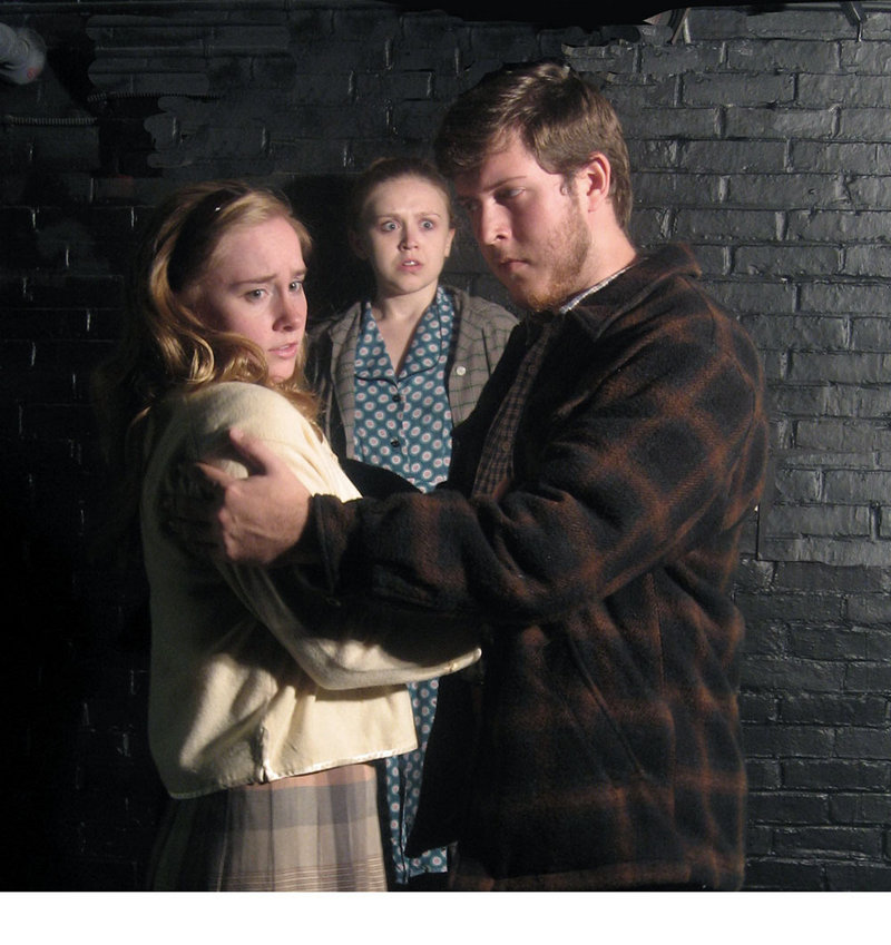 Laura Collard, left, Dolly Constantine and Matthew Defiore in “A View from the Bridge.”