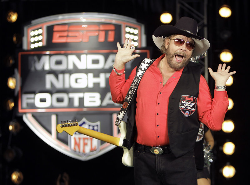 Hank Williams Jr. performs the intro to “Monday Night Football.” ESPN pulled the song over his comments.