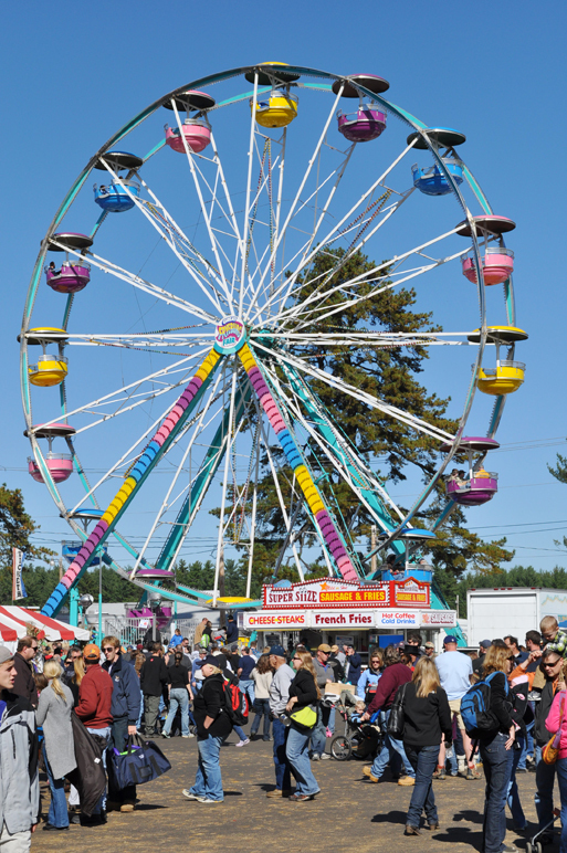 The Fryeburg Fair continues through Sunday with a wide variety of agricultural competitions, harness racing, a midway and nightly entertainment.